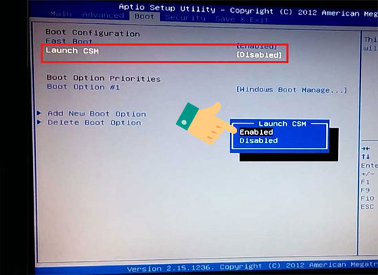 Trường hợp do Secure Boot