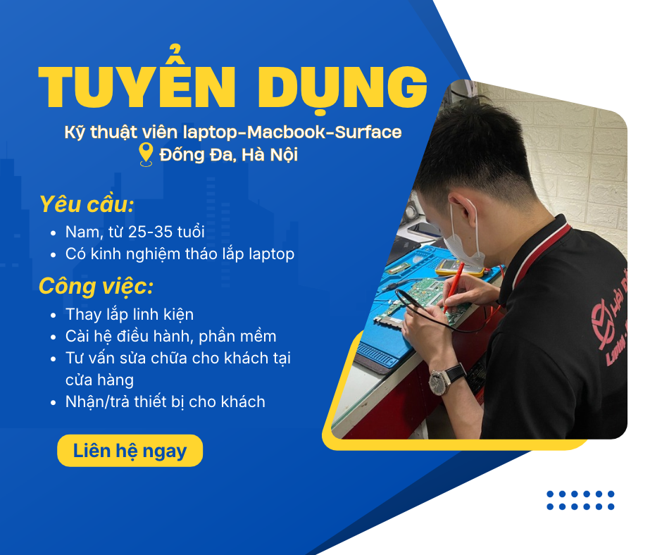 tuyển kỹ thuật viên laptop