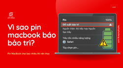 Vì sao pin macbook báo bảo trì? Pin chai bao nhiêu nên thay